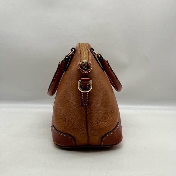 Dooney & Bourke Brown Pebbled Grain Leather Charli Covertible Satchel Bag - Picture 3 of 11